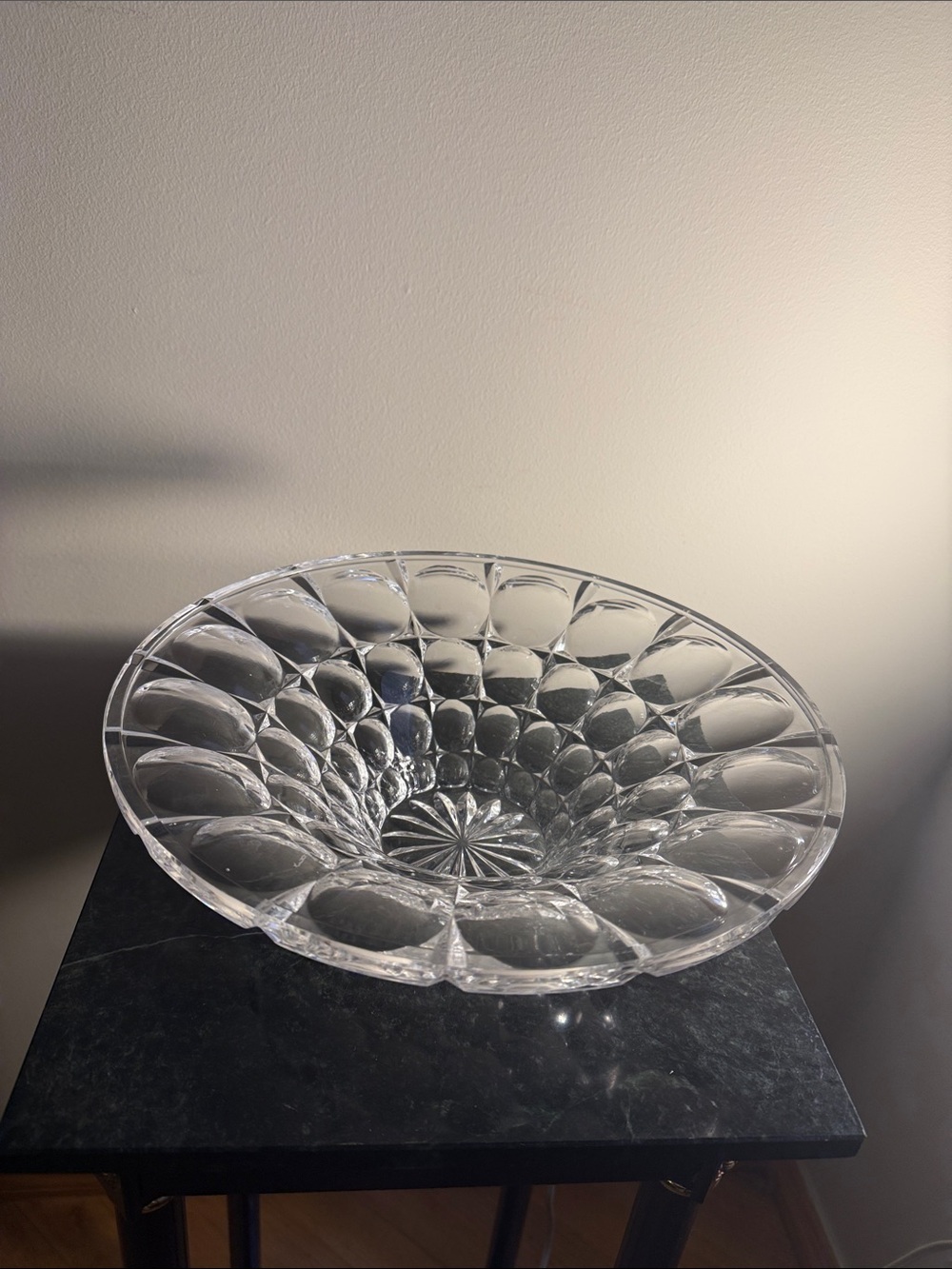 Clear Glass Decorative Bowl - Transparent Home Dining Centerpiece